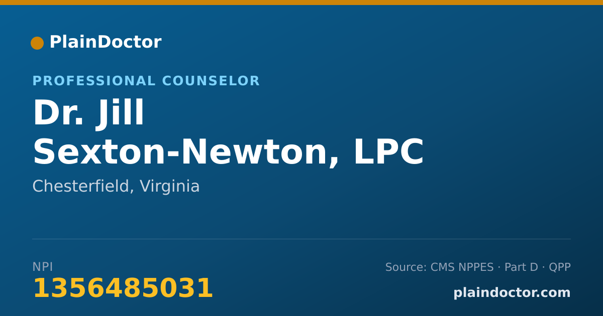 Shareable card for Jill Sexton-Newton, LPC - Professional Counselor, Chesterfield, VA