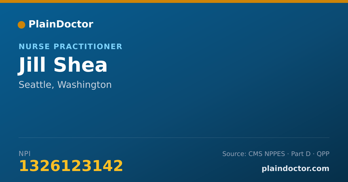 Shareable card for Jill Shea - Nurse Practitioner, Seattle, WA