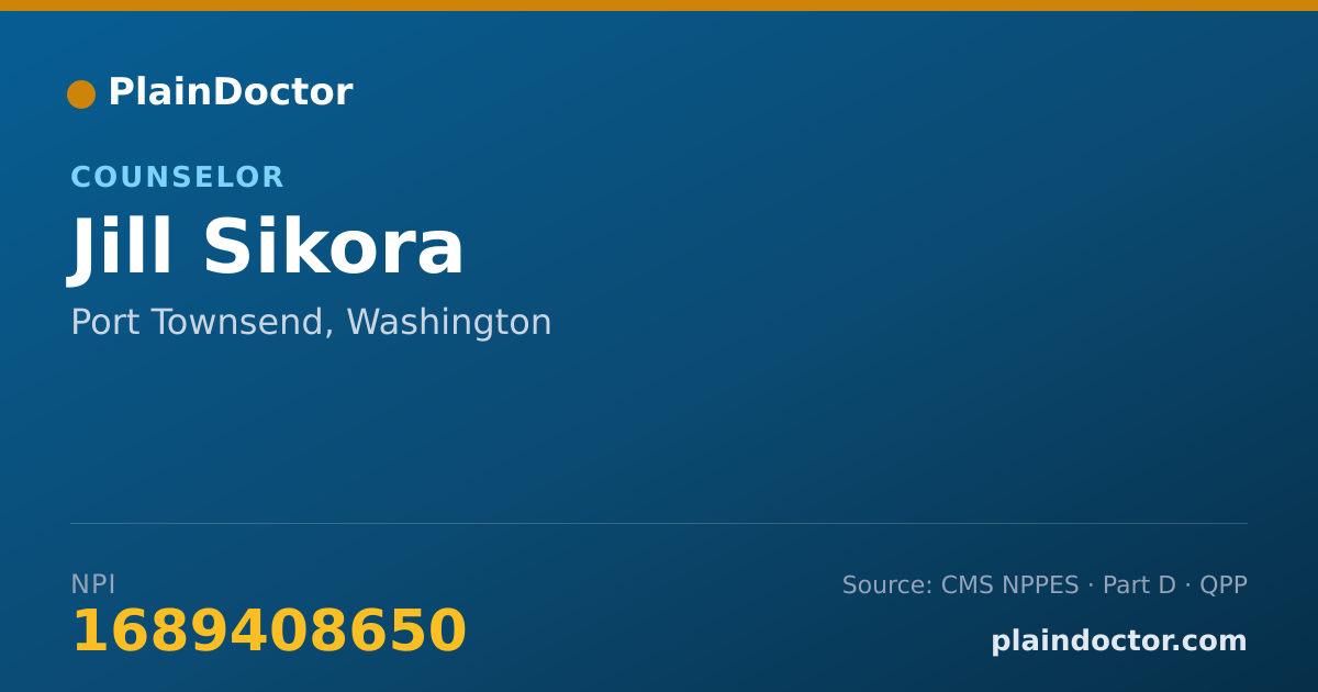 Shareable card for Jill Sikora - Counselor, Port Townsend, WA