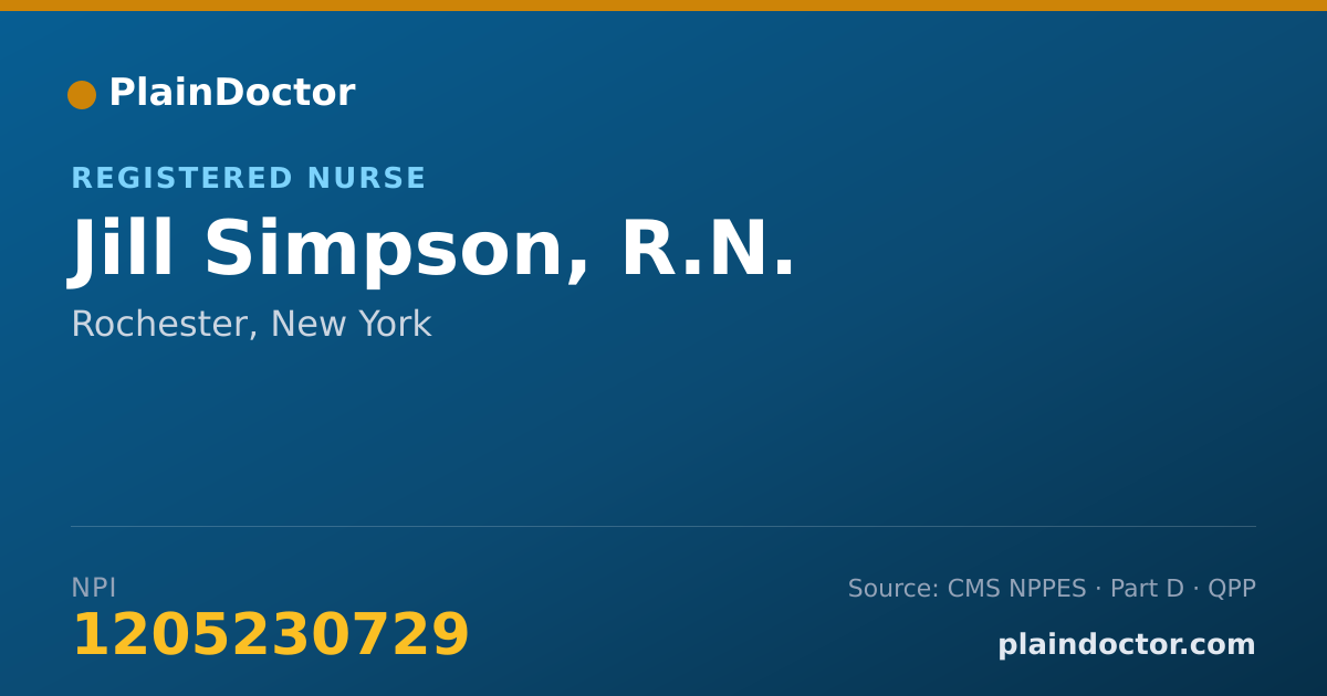 Shareable card for Jill Simpson, R.N. - Registered Nurse, Rochester, NY