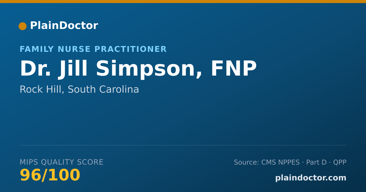 Shareable card for Jill Simpson, FNP - Family Nurse Practitioner, Rock Hill, SC