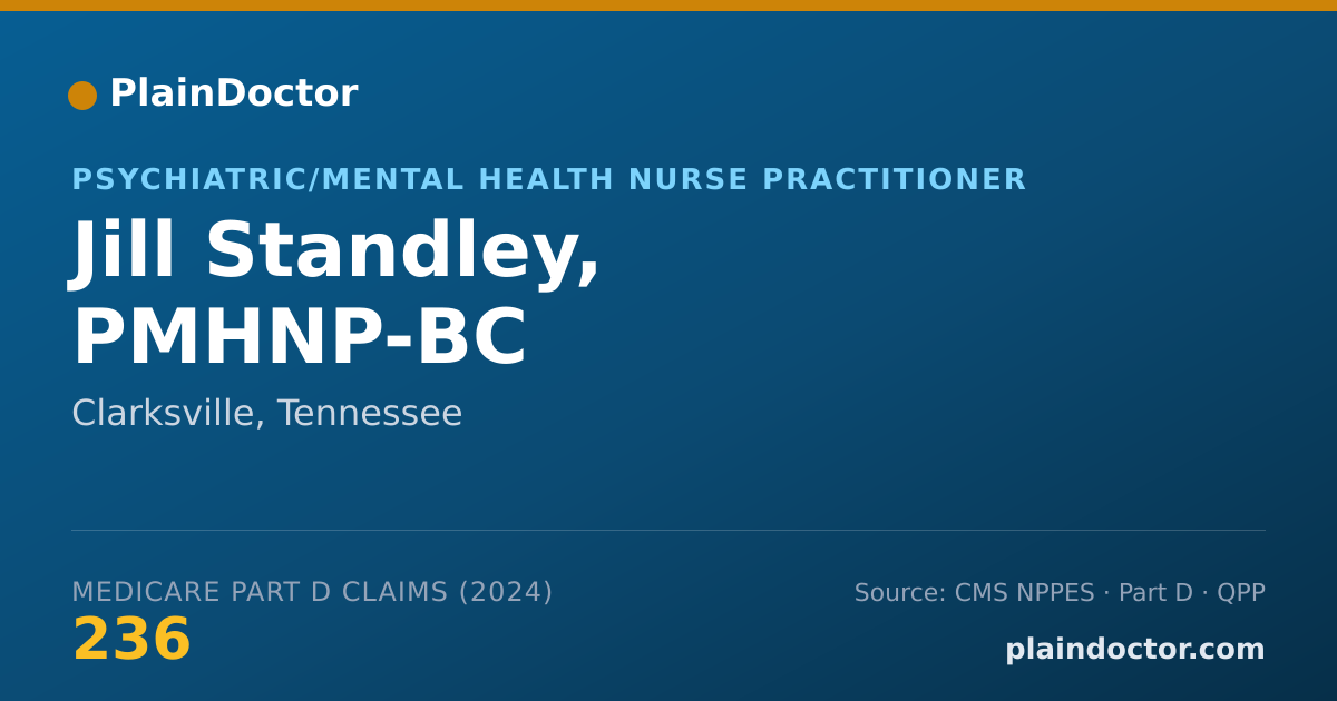 Shareable card for Jill Standley, PMHNP-BC - Psychiatric/Mental Health Nurse Practitioner, Clarksville, TN