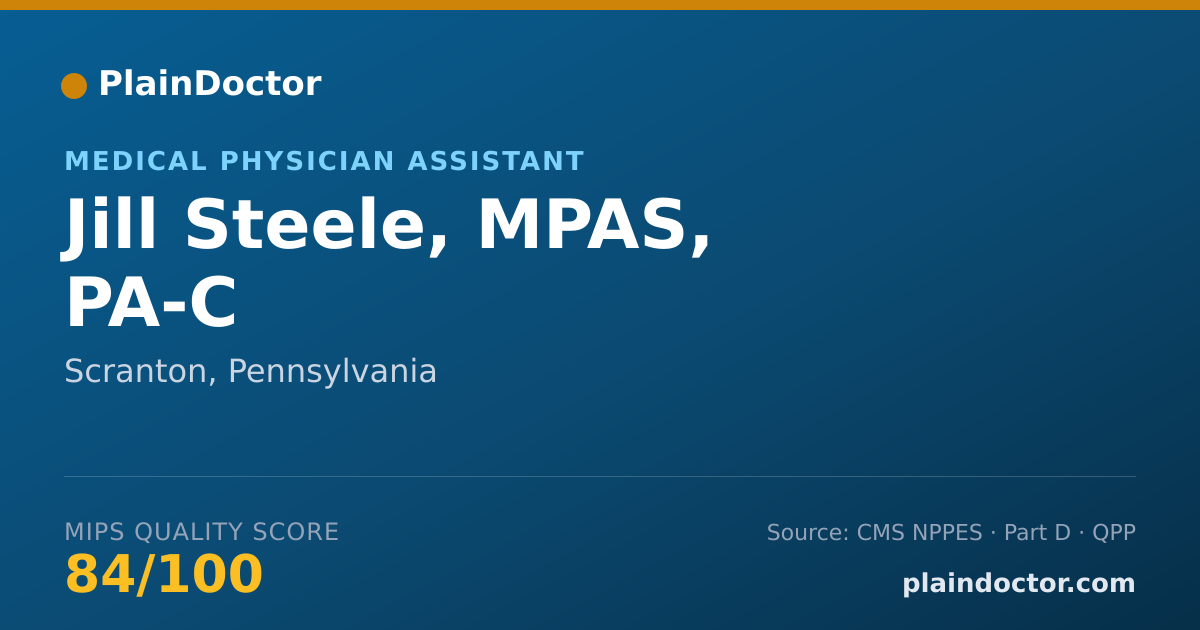 Shareable card for Jill Steele, MPAS, PA-C - Medical Physician Assistant, Scranton, PA