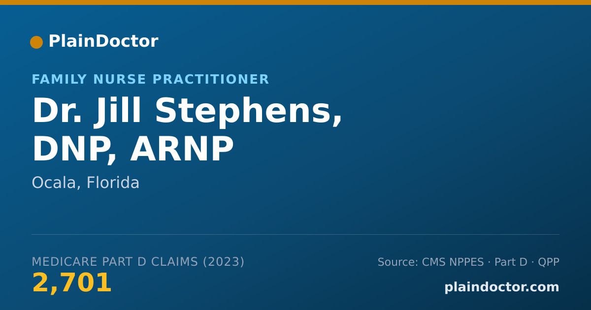 Shareable card for Jill Stephens, DNP, ARNP - Family Nurse Practitioner, Ocala, FL