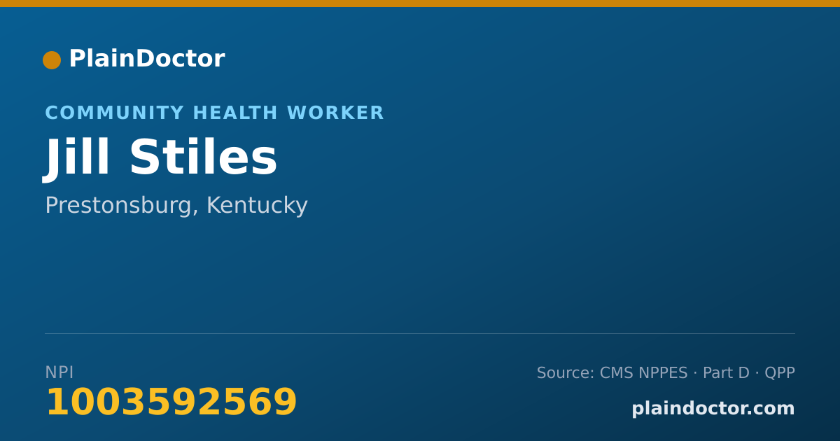 Shareable card for Jill Stiles - Community Health Worker, Prestonsburg, KY