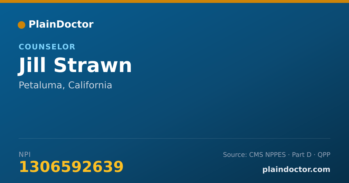 Shareable card for Jill Strawn - Counselor, Petaluma, CA