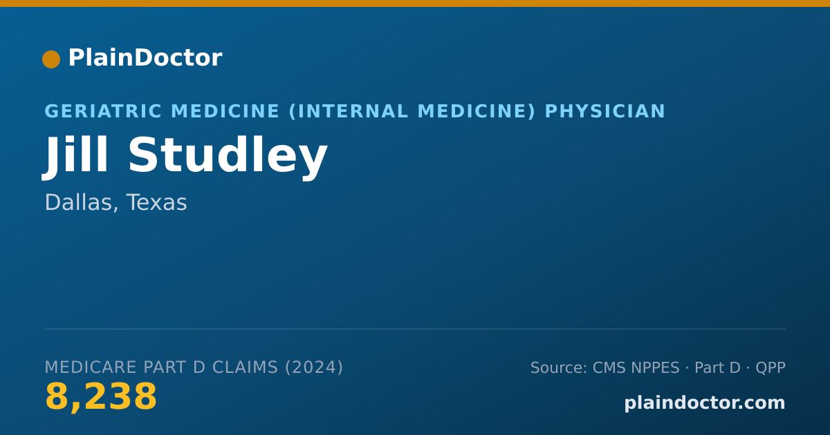 Shareable card for Jill Studley - Geriatric Medicine (Internal Medicine) Physician, Dallas, TX