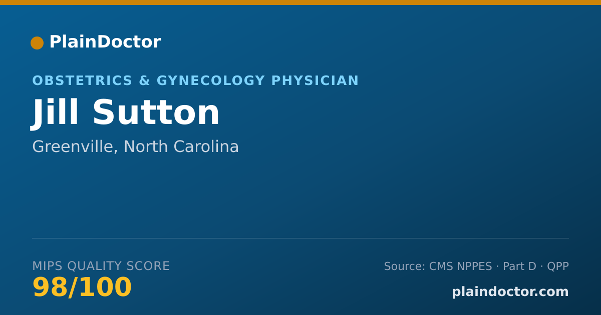 Shareable card for Jill Sutton - Obstetrics & Gynecology Physician, Greenville, NC