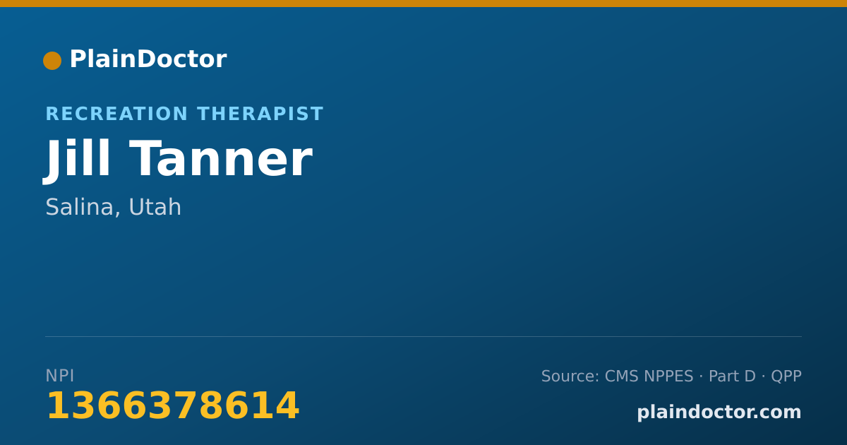 Shareable card for Jill Tanner - Recreation Therapist, Salina, UT