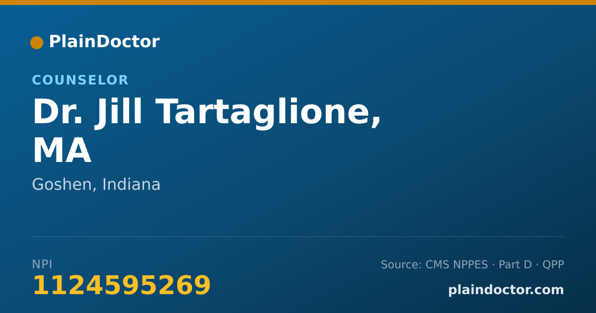 Shareable card for Jill Tartaglione, MA - Counselor, Goshen, IN