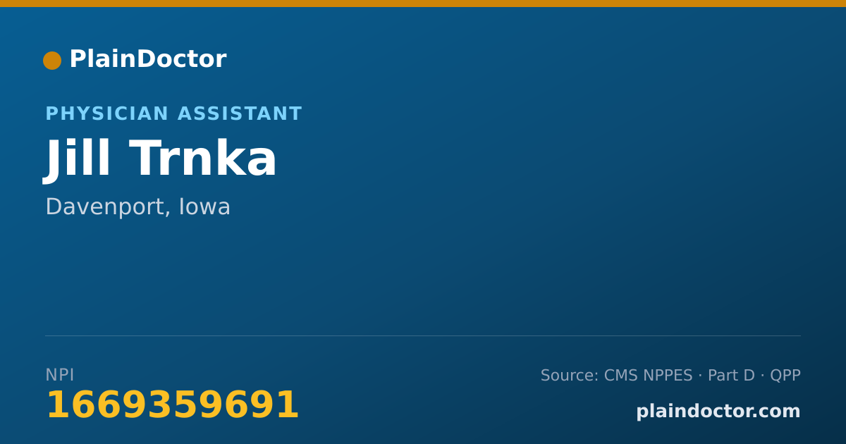 Shareable card for Jill Trnka - Physician Assistant, Davenport, IA