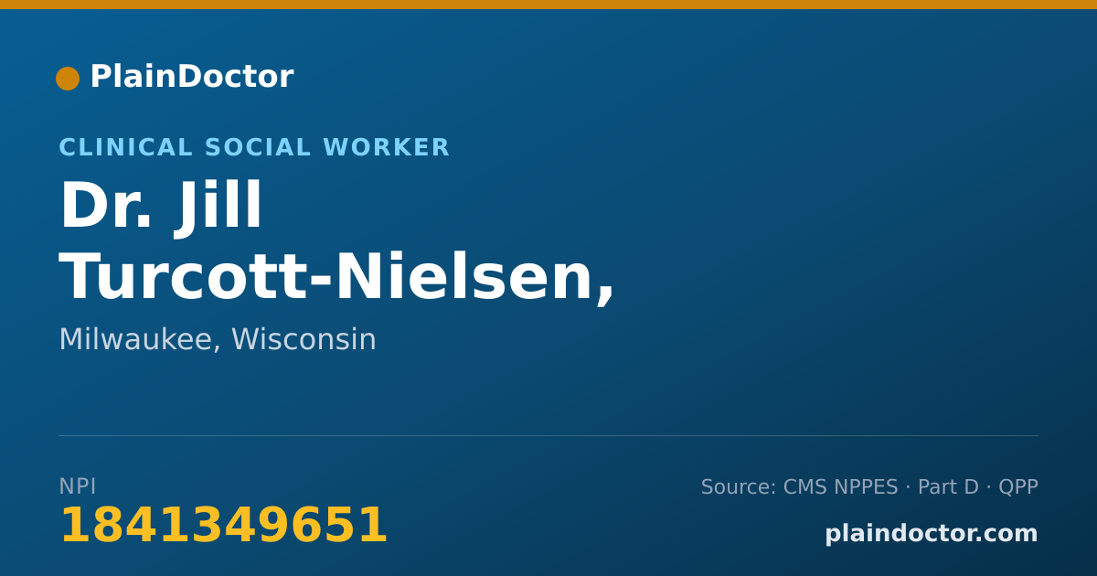 Shareable card for Jill Turcott-Nielsen, M.S.S.W., L.C.S.W. - Clinical Social Worker, Milwaukee, WI