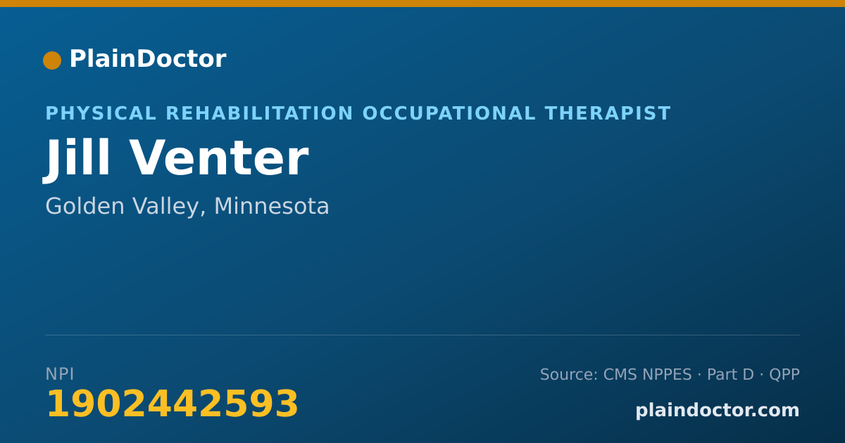 Shareable card for Jill Venter - Physical Rehabilitation Occupational Therapist, Golden Valley, MN