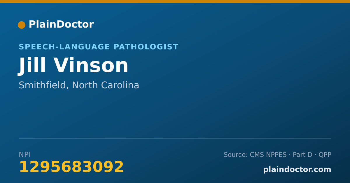 Shareable card for Jill Vinson - Speech-Language Pathologist, Smithfield, NC