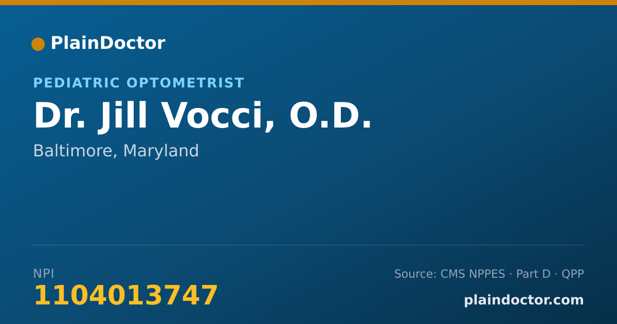 Shareable card for Jill Vocci, O.D. - Pediatric Optometrist, Baltimore, MD