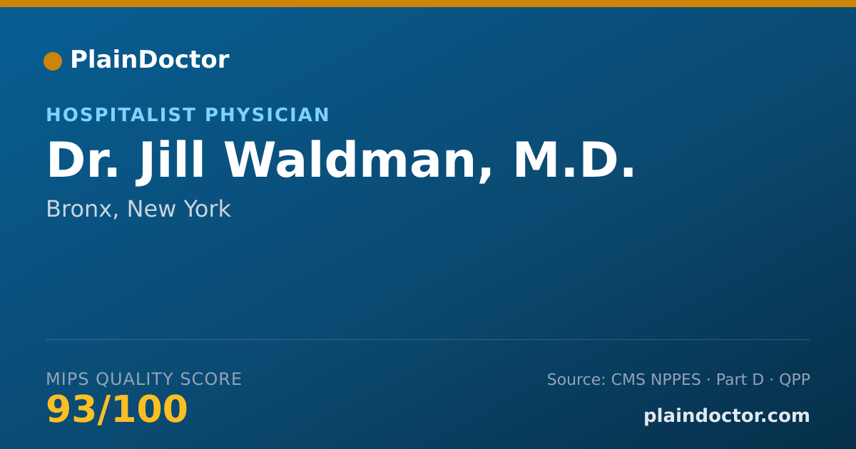 Shareable card for Jill Waldman, M.D. - Hospitalist Physician, Bronx, NY