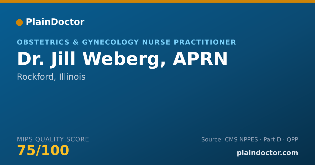 Shareable card for Jill Weberg, APRN - Obstetrics & Gynecology Nurse Practitioner, Rockford, IL