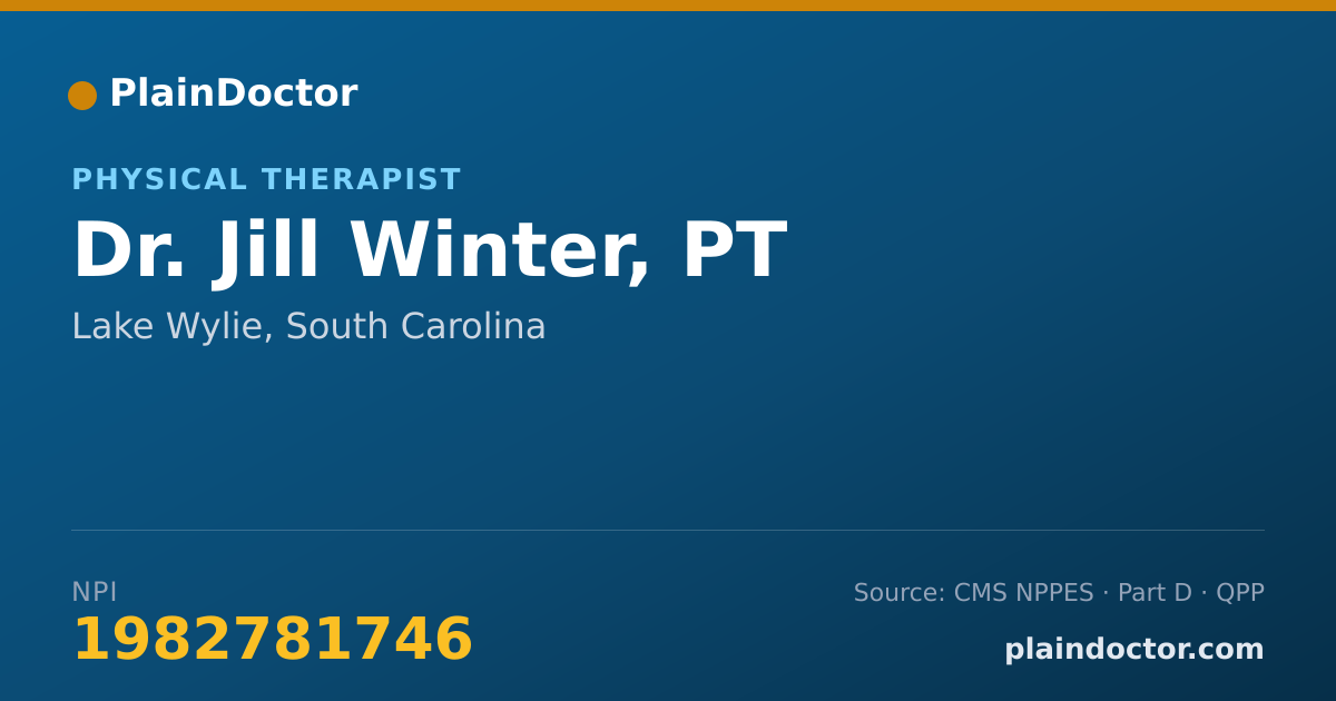 Shareable card for Jill Winter, PT - Physical Therapist, Lake Wylie, SC
