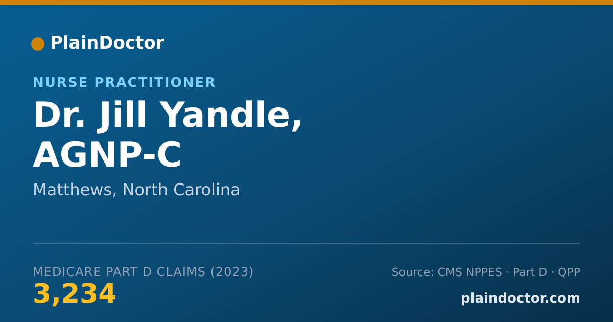 Shareable card for Jill Yandle, AGNP-C - Nurse Practitioner, Matthews, NC