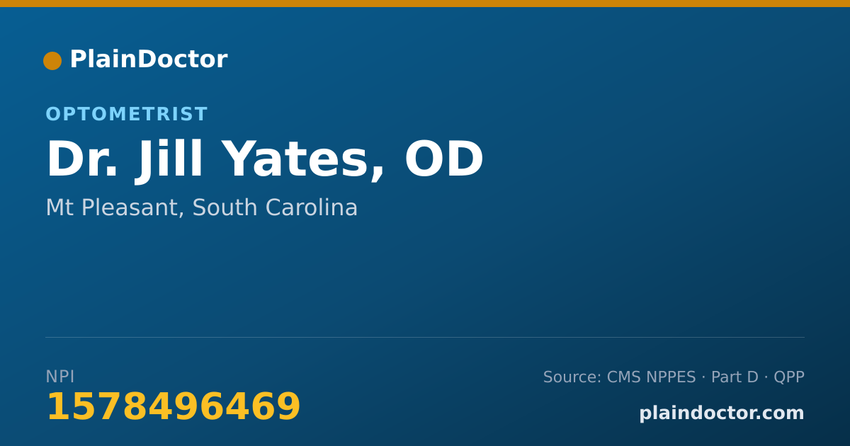 Shareable card for Jill Yates, OD - Optometrist, Mt Pleasant, SC