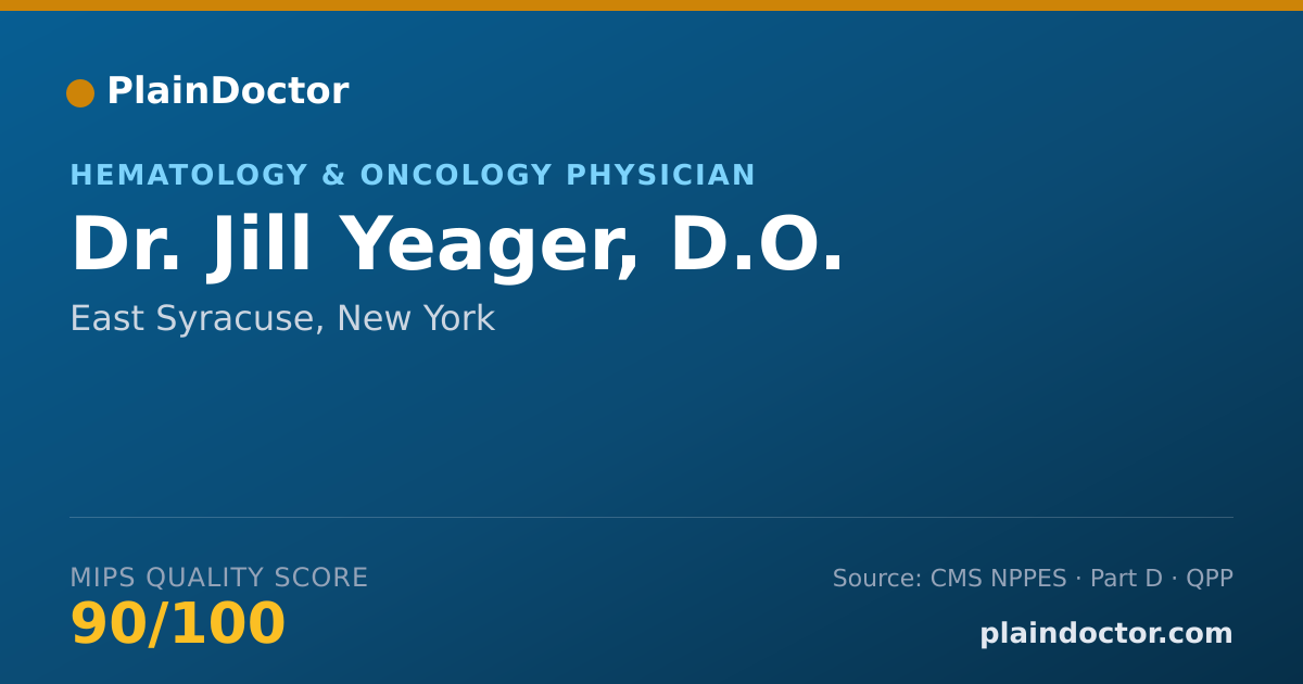 Shareable card for Jill Yeager, D.O. - Internal Medicine Physician, East Syracuse, NY