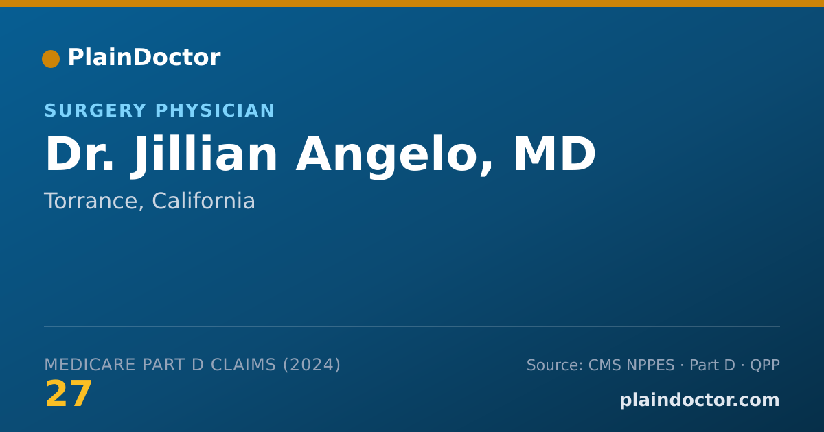 Shareable card for Jillian Angelo, MD - Surgery Physician, Torrance, CA