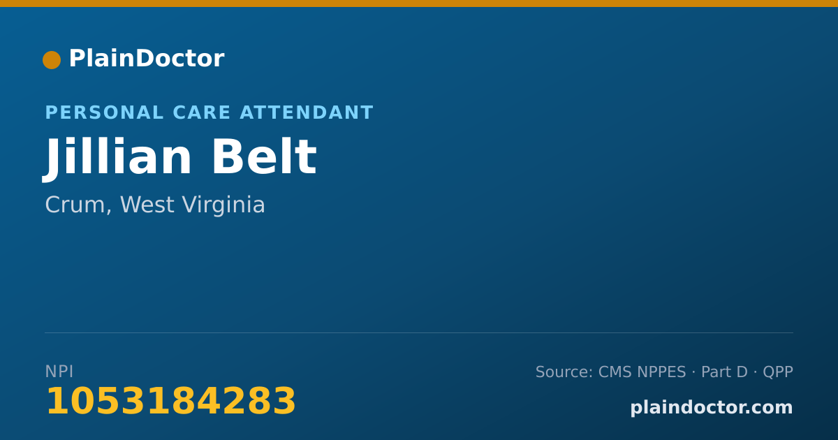 Shareable card for Jillian Belt - Personal Care Attendant, Crum, WV