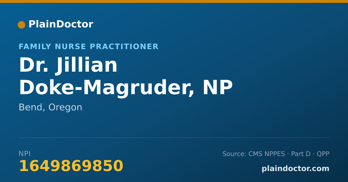 Shareable card for Jillian Doke-Magruder, NP - Family Nurse Practitioner, Bend, OR