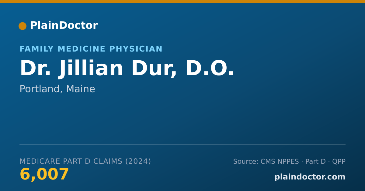 Shareable card for Jillian Dur, D.O. - Family Medicine Physician, Portland, ME