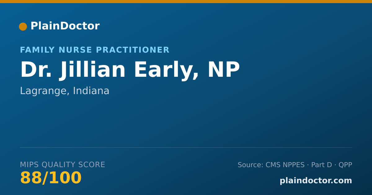 Shareable card for Jillian Early, NP - Family Nurse Practitioner, Lagrange, IN