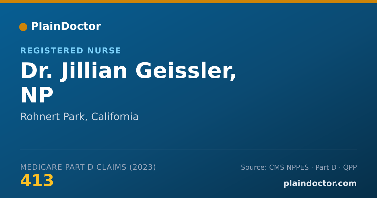 Shareable card for Jillian Geissler, NP - Registered Nurse, Rohnert Park, CA
