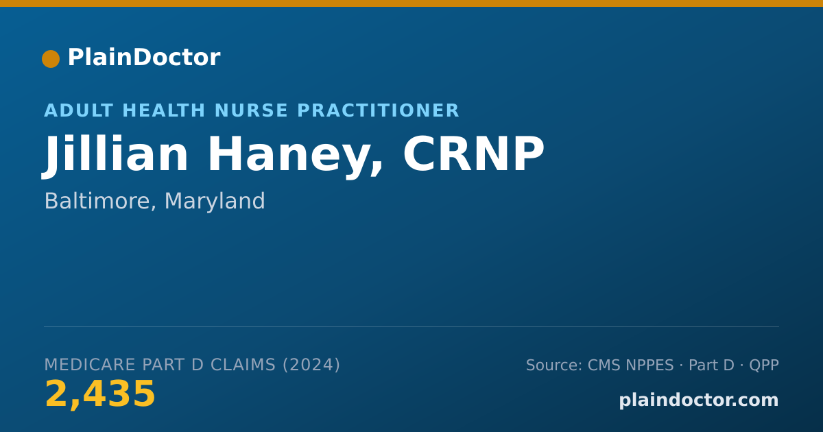 Shareable card for Jillian Haney, CRNP - Adult Health Nurse Practitioner, Baltimore, MD