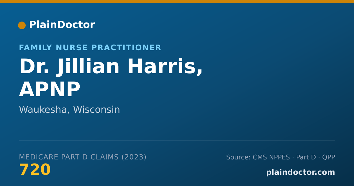 Shareable card for Jillian Harris, APNP - Family Nurse Practitioner, Waukesha, WI
