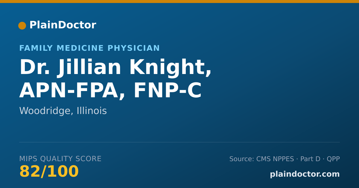 Shareable card for Jillian Knight, APN-FPA, FNP-C - Family Medicine Physician, Woodridge, IL