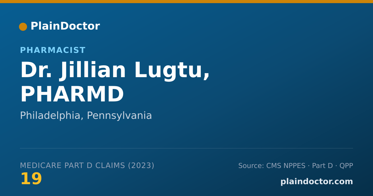 Shareable card for Jillian Lugtu, PHARMD - Pharmacist, Philadelphia, PA