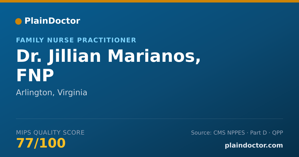 Shareable card for Jillian Marianos, FNP - Family Nurse Practitioner, Arlington, VA