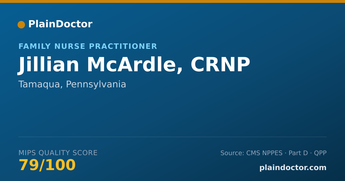 Shareable card for Jillian McArdle, CRNP - Family Nurse Practitioner, Tamaqua, PA