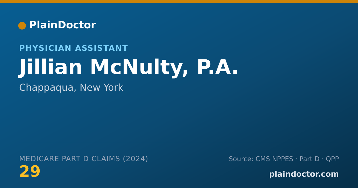 Shareable card for Jillian McNulty, P.A. - Physician Assistant, Chappaqua, NY