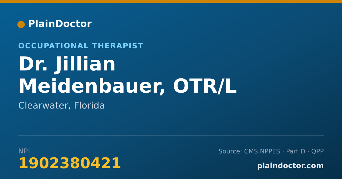 Shareable card for Jillian Meidenbauer, OTR/L - Occupational Therapist, Clearwater, FL