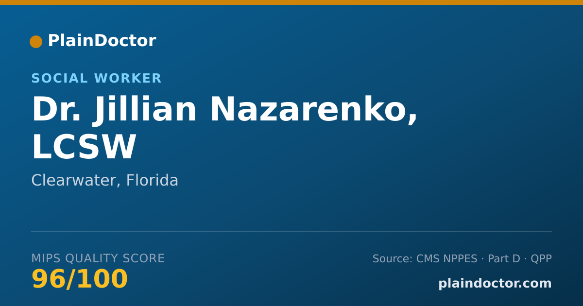 Shareable card for Jillian Nazarenko, LCSW - Social Worker, Clearwater, FL