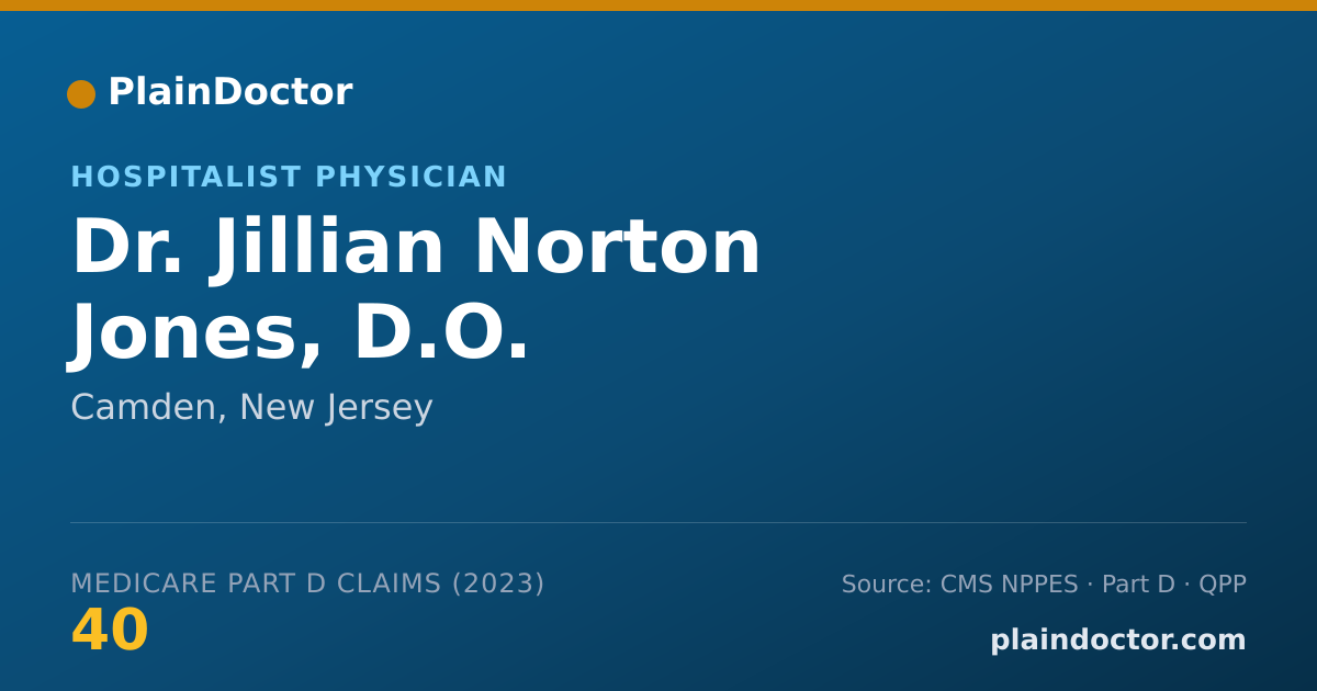 Shareable card for Jillian Norton Jones, D.O. - Hospitalist Physician, Camden, NJ