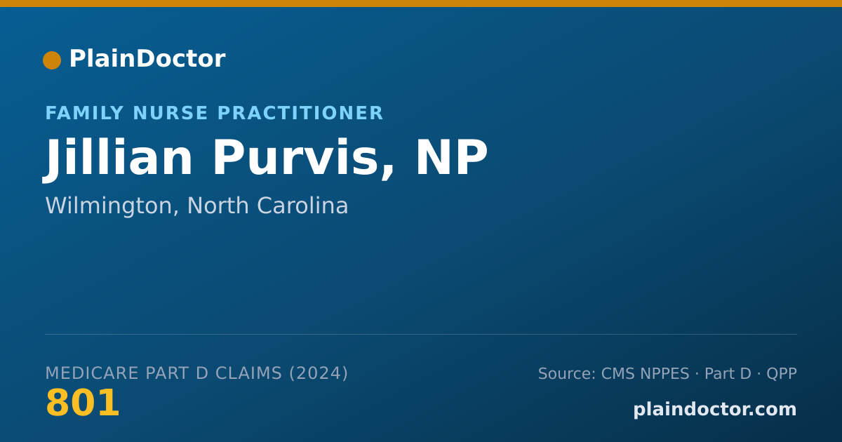 Shareable card for Jillian Purvis, NP - Family Nurse Practitioner, Wilmington, NC