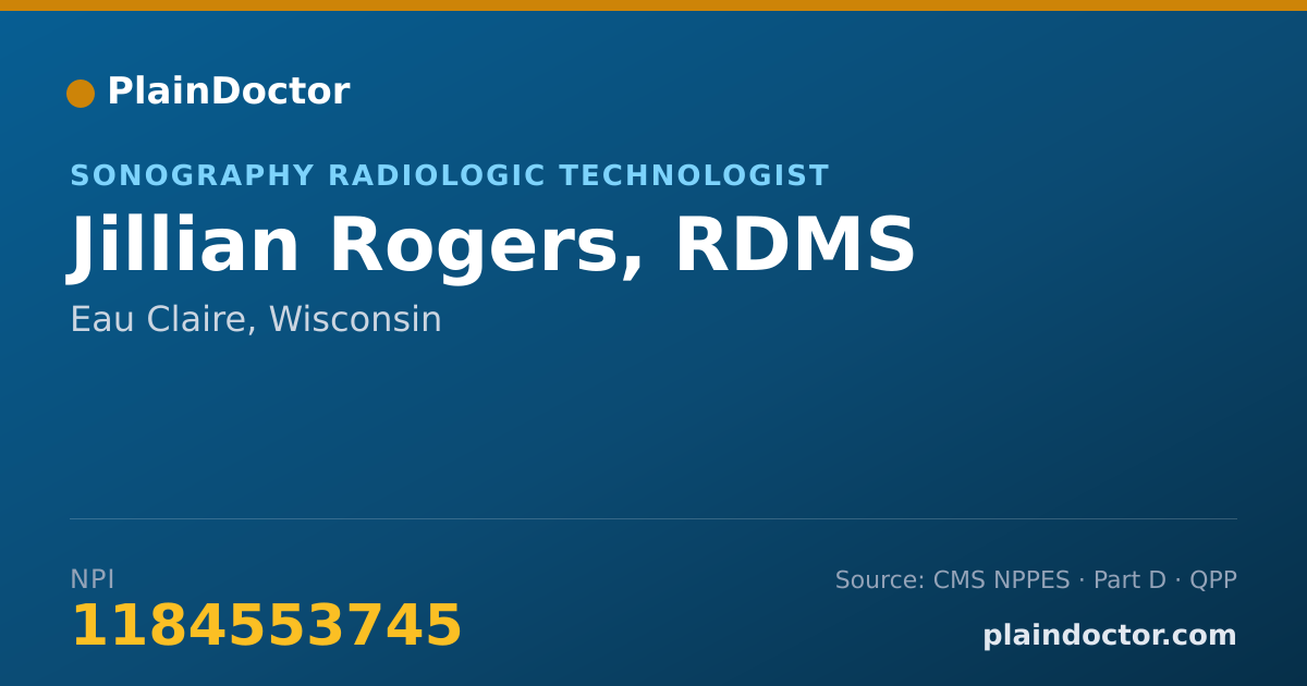 Shareable card for Jillian Rogers, RDMS - Sonography Radiologic Technologist, Eau Claire, WI