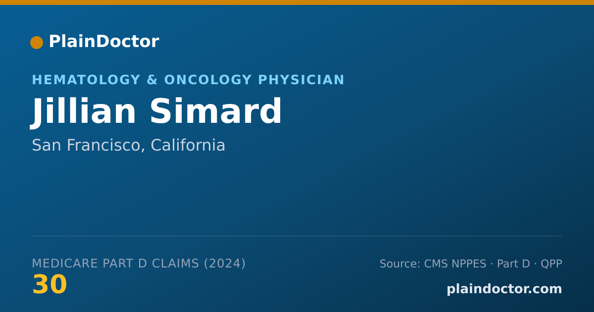 Shareable card for Jillian Simard - Internal Medicine Physician, San Francisco, CA
