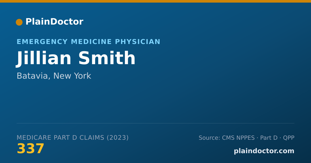Shareable card for Jillian Smith - Emergency Medicine Physician, Batavia, NY