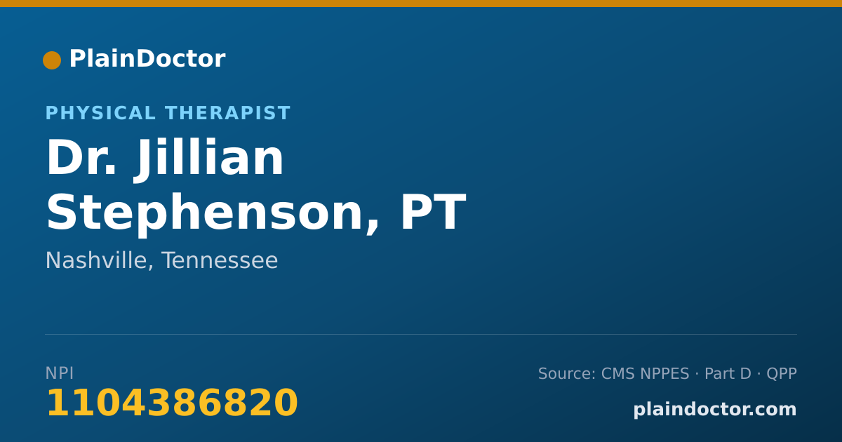 Shareable card for Jillian Stephenson, PT - Physical Therapist, Nashville, TN