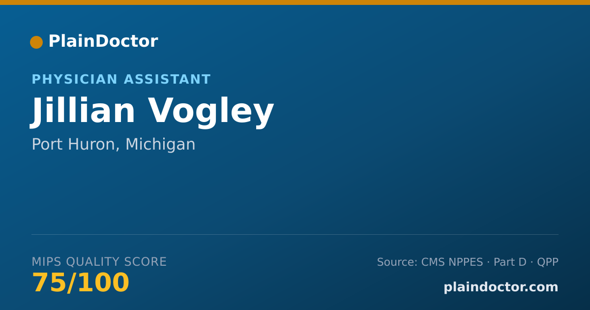 Shareable card for Jillian Vogley - Physician Assistant, Port Huron, MI