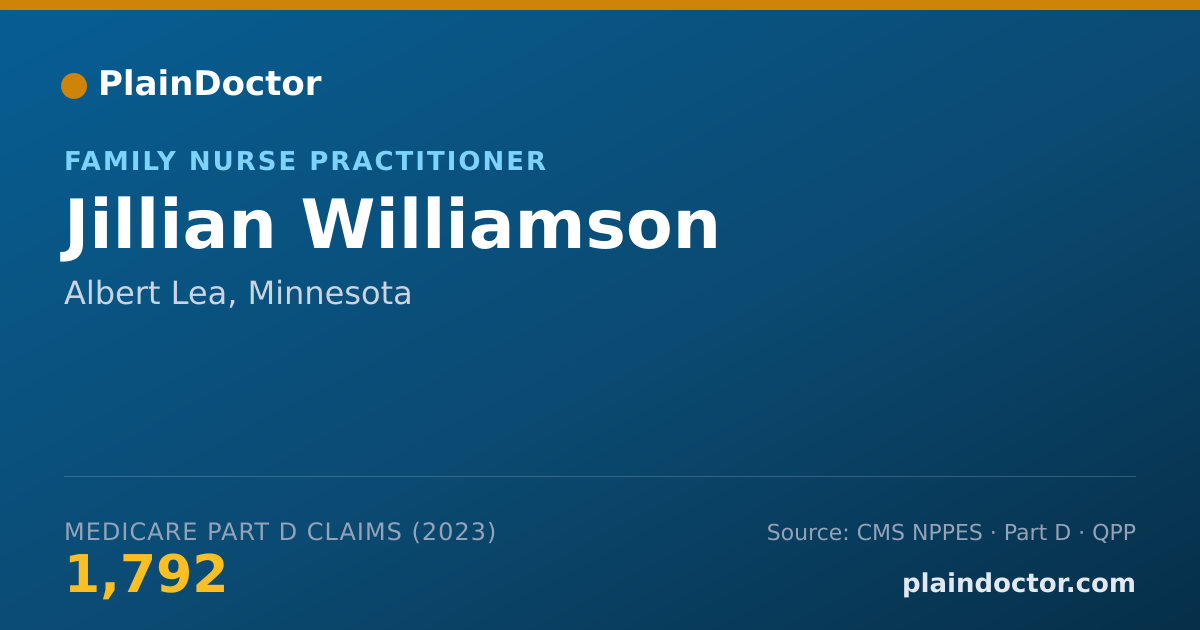 Shareable card for Jillian Williamson - Family Nurse Practitioner, Albert Lea, MN