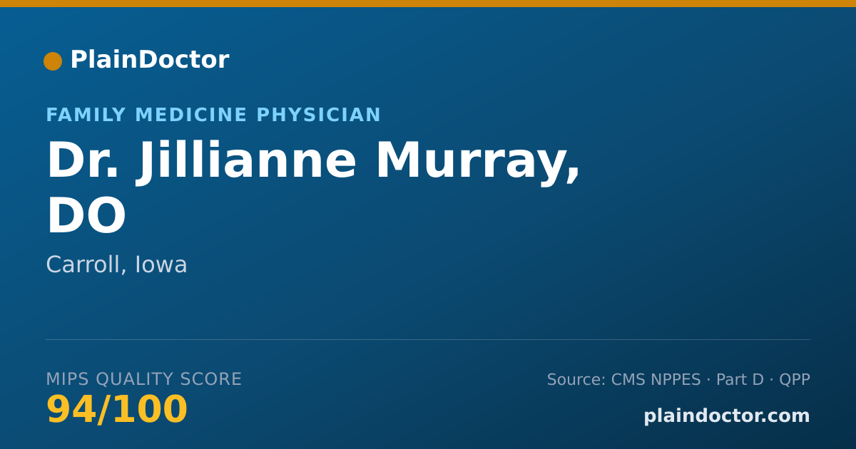 Shareable card for Jillianne Murray, DO - Family Medicine Physician, Carroll, IA