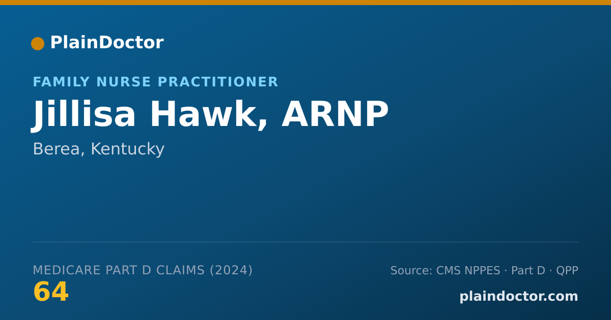 Shareable card for Jillisa Hawk, ARNP - Family Nurse Practitioner, Berea, KY